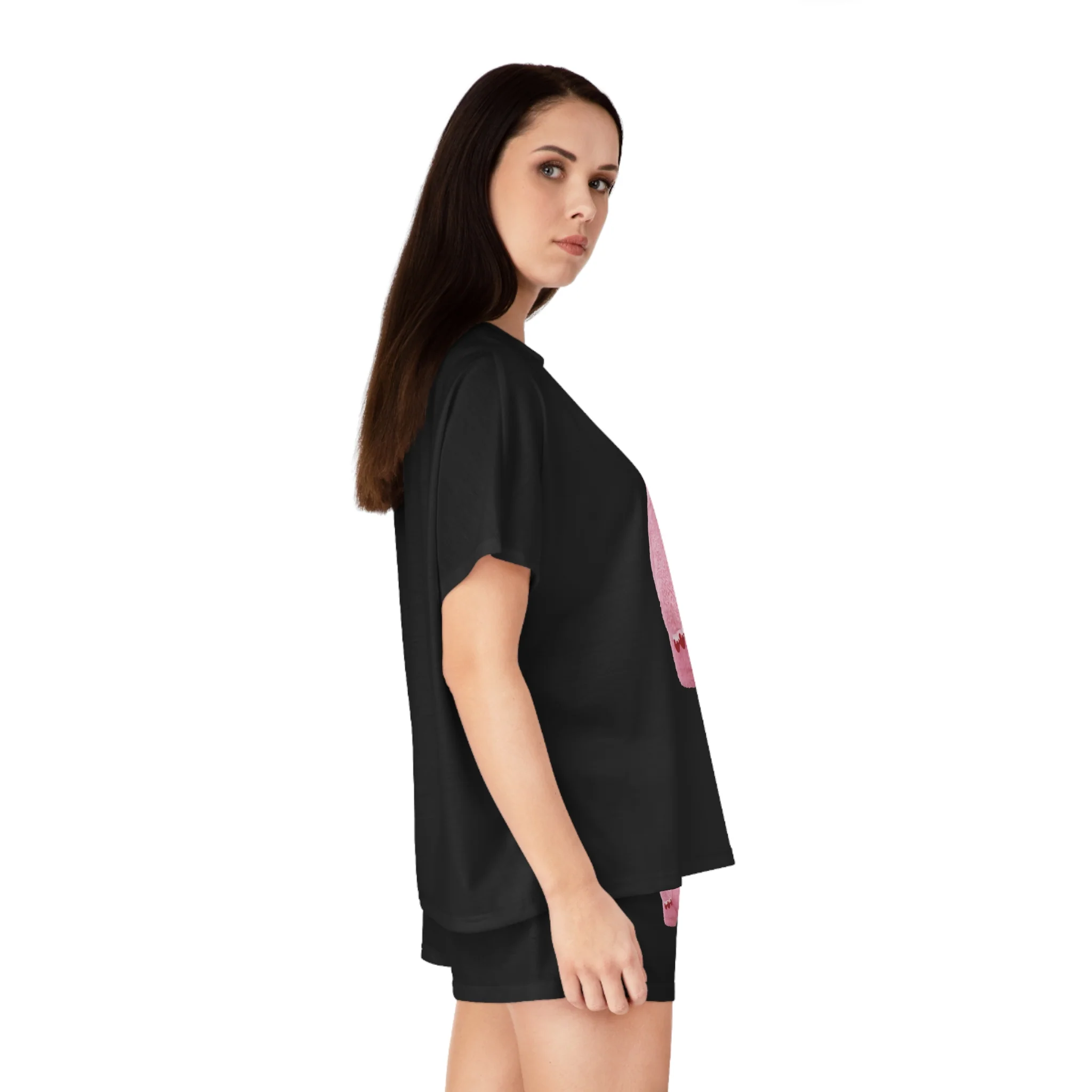 Chubby Gloomy Bear Y2K - Women's Short Pajama Set (AOP) - Image 5