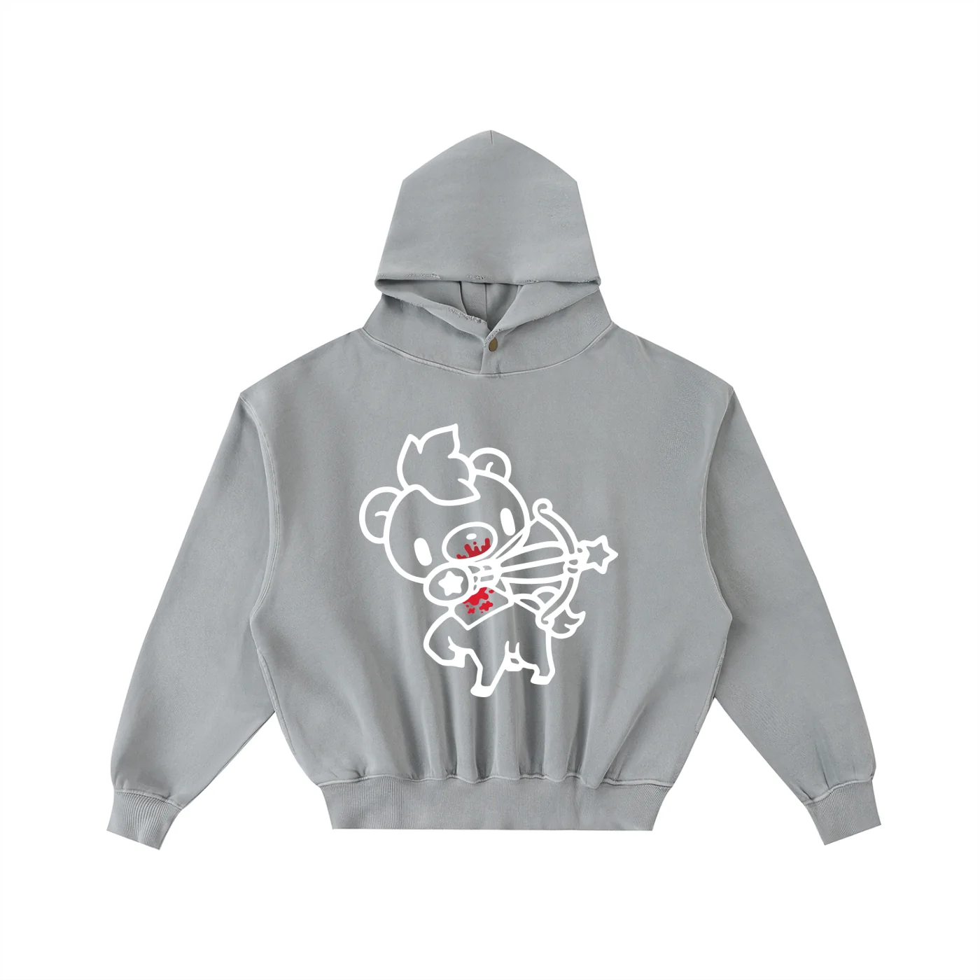 Frayed Enzyme Washed Fleece Hoodie - Image 3