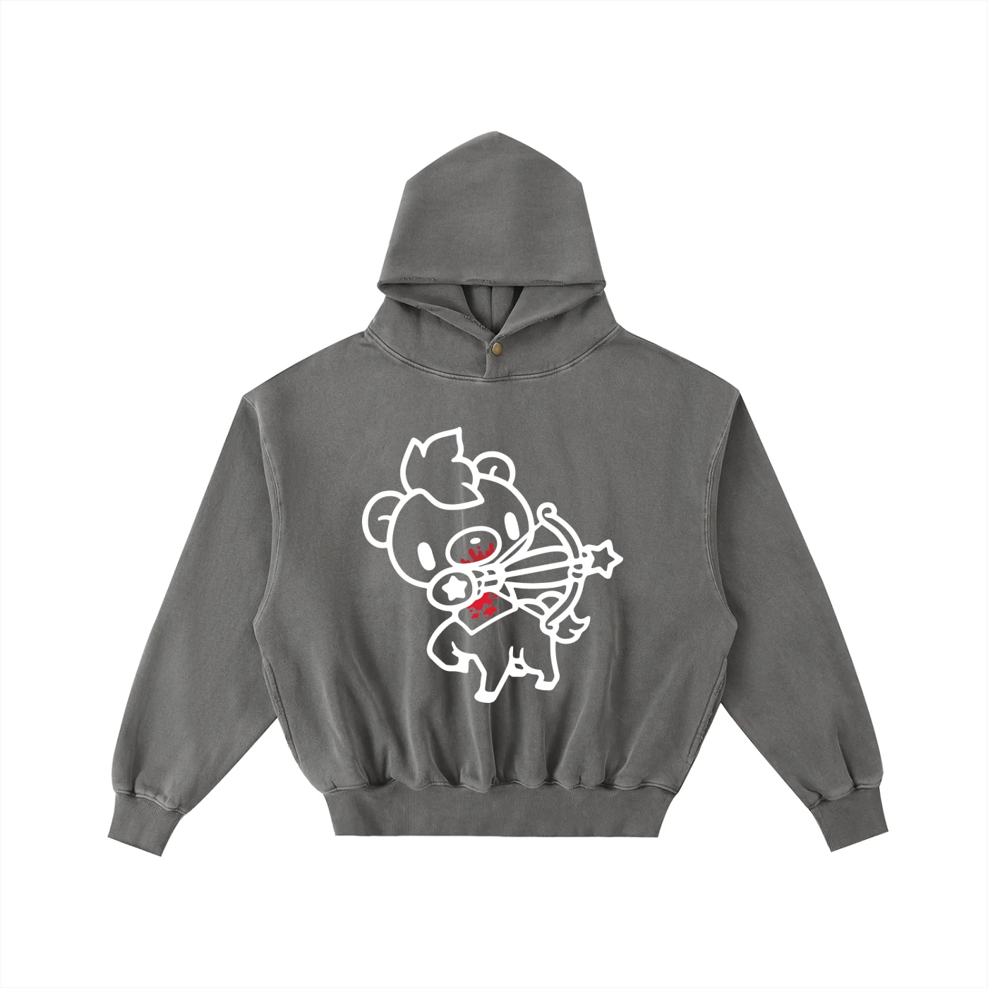 Frayed Enzyme Washed Fleece Hoodie - Image 5