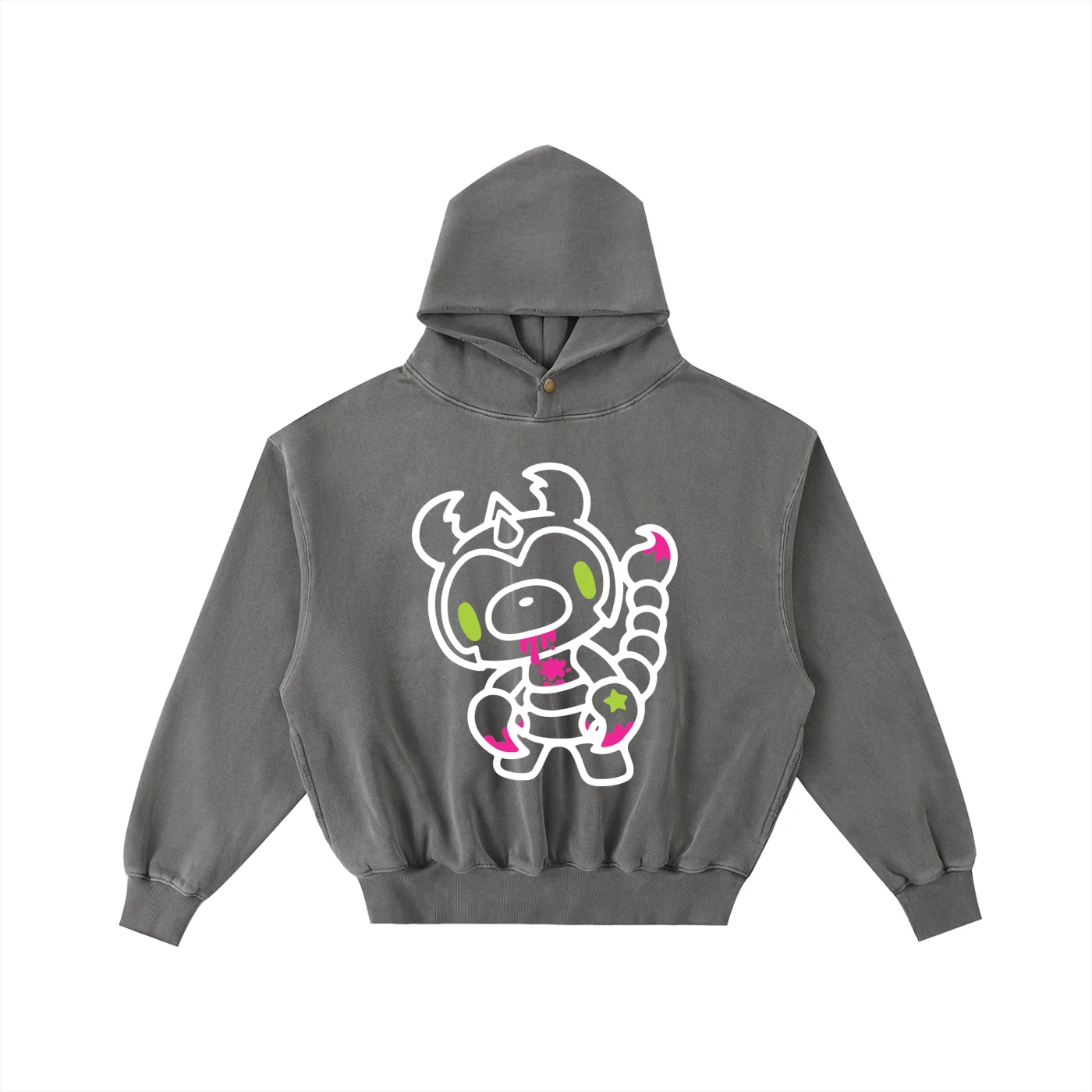 Frayed Enzyme Washed Fleece Hoodie - Image 5