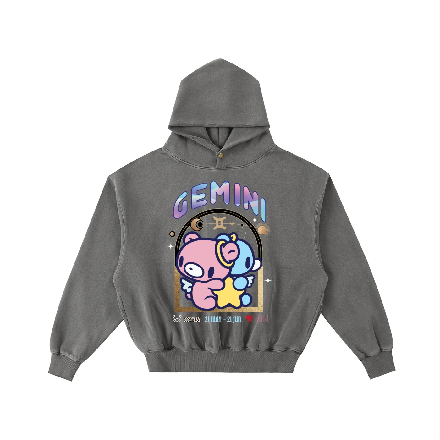 Frayed Enzyme Washed Fleece Hoodie - Image 5