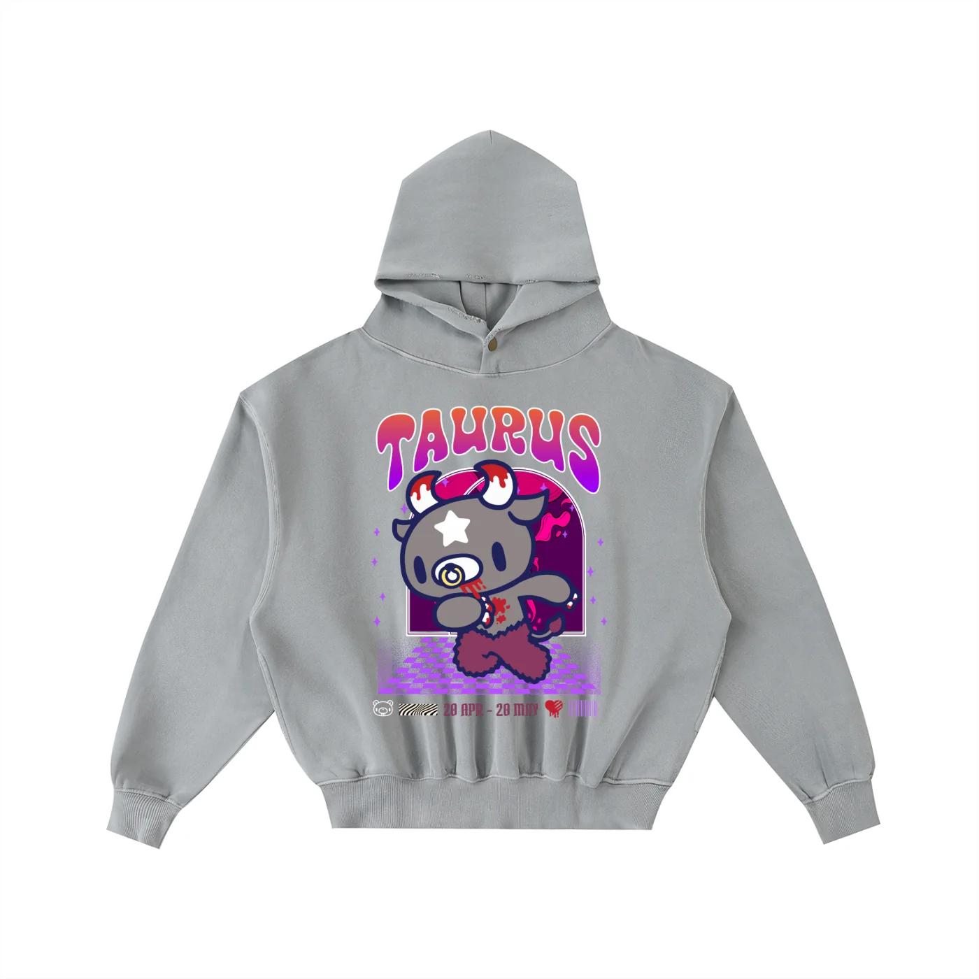 Frayed Enzyme Washed Fleece Hoodie - Image 3