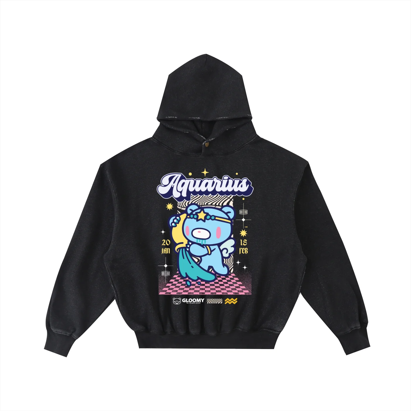 Frayed Enzyme Washed Fleece Hoodie