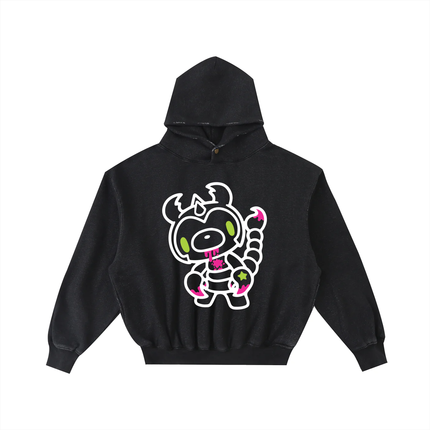 Gloomy Scorpio Frayed Enzyme Washed Fleece Hoodie