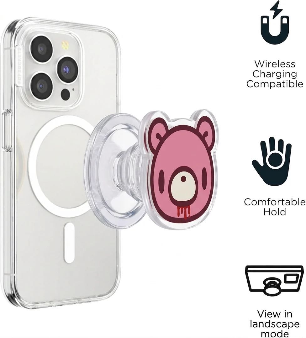 Gloomy Bear Phone Grip with Magnetic Ring - Pink - Image 2