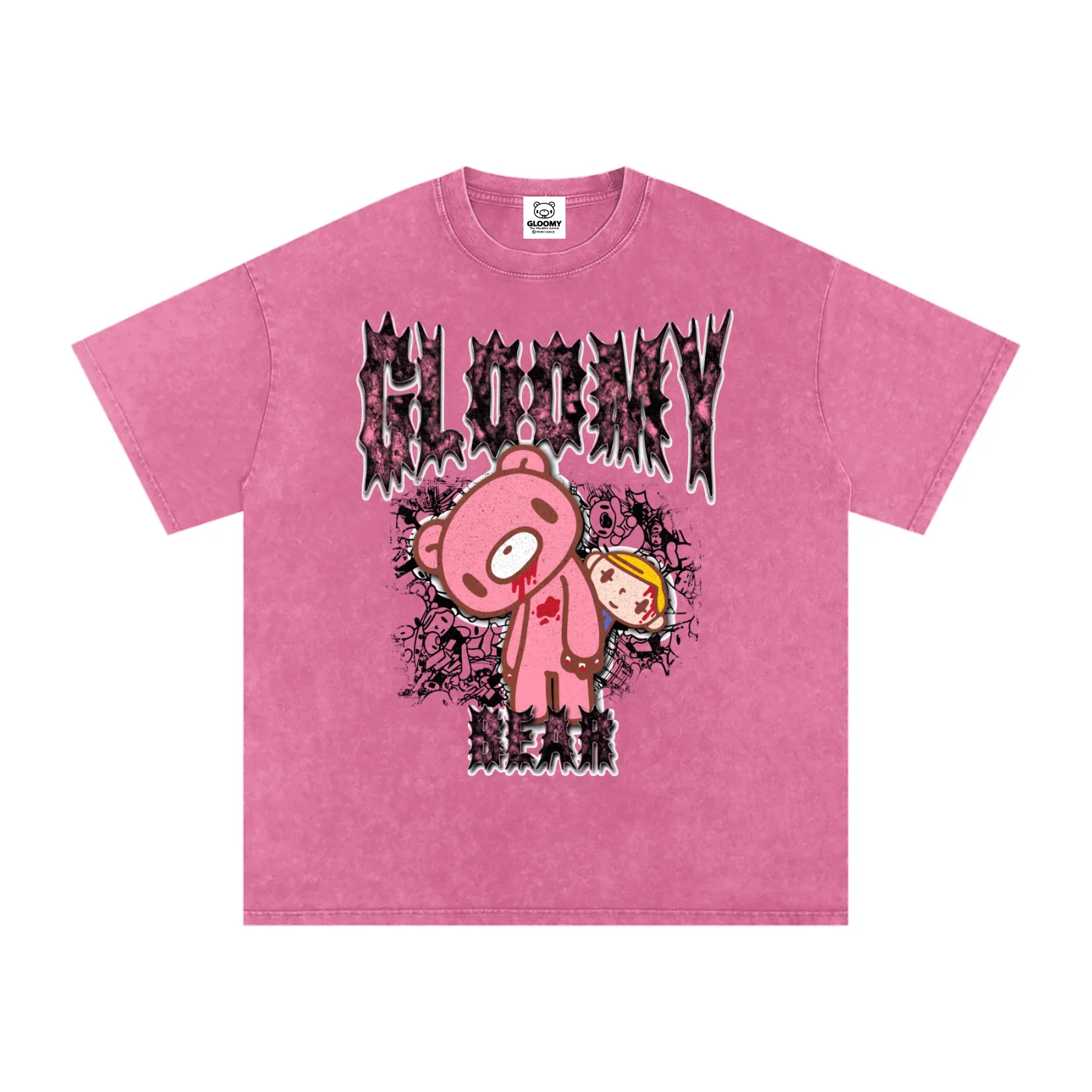 Gloomy Bear Pity Metal Acid Wash T-Shirt - Image 2