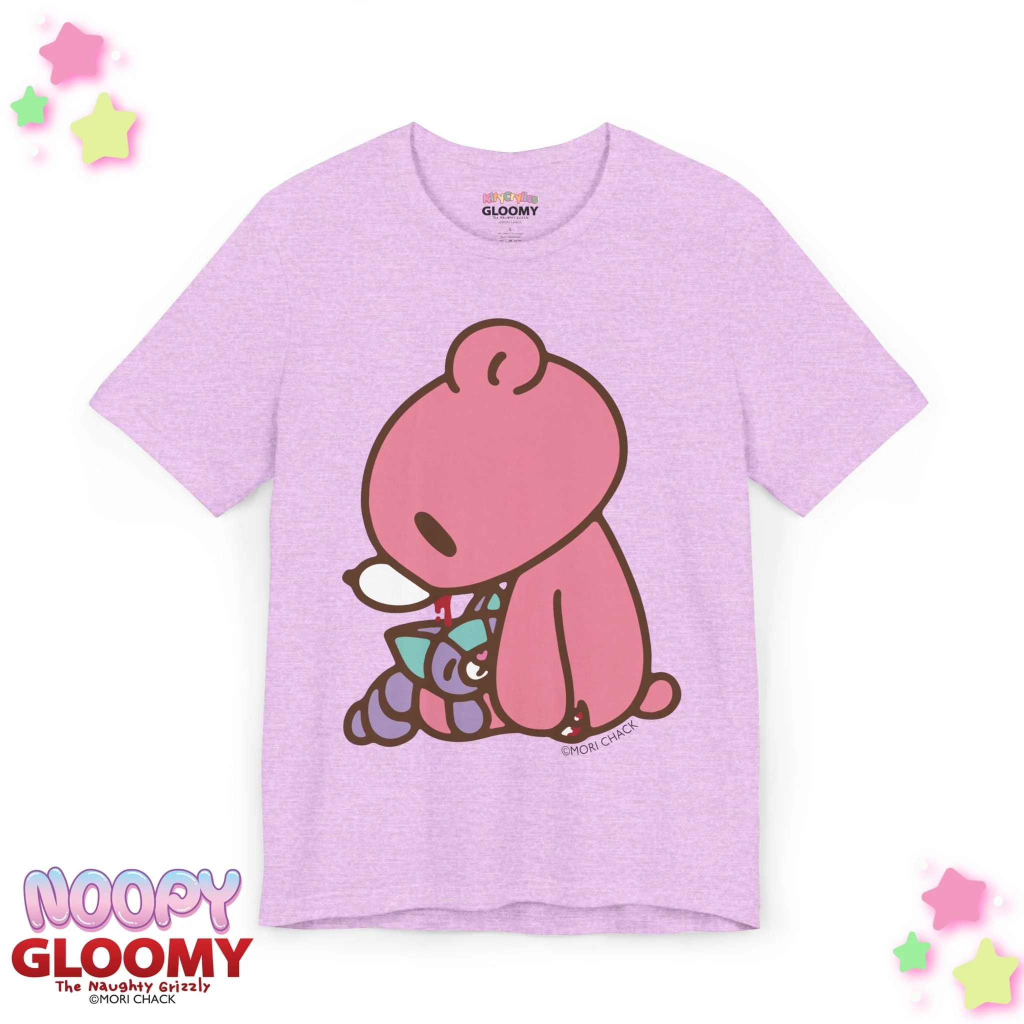 Gloomy Bear x Magical Noopy - UNISEX TEE [SITTING / LAVENDER] - Image 6