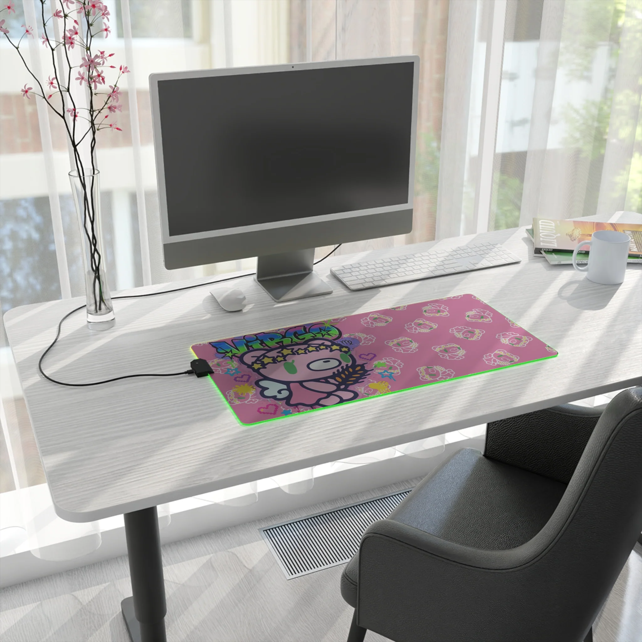 Virgo Zodiac  Gloomy Bear  LED Gaming Mouse Pad - Image 6