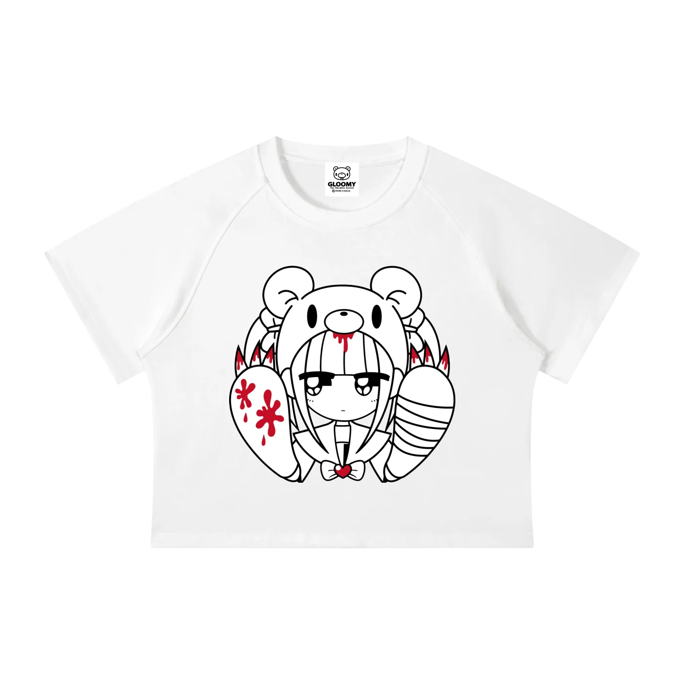 Menhera x Gloomy Mineral Wash Raglan Crop T-Shirt - Image 3