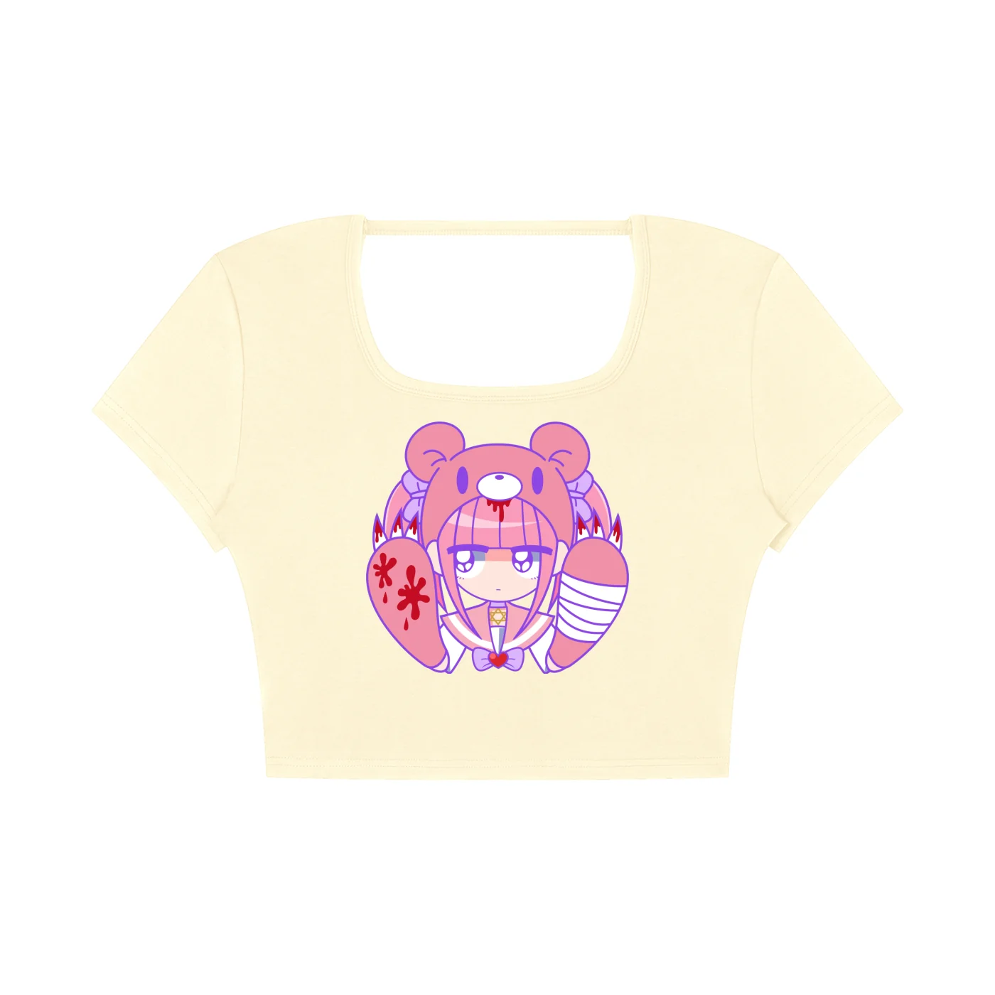 Menhera x Gloomy Square Neck Crop T-Shirt - Image 3