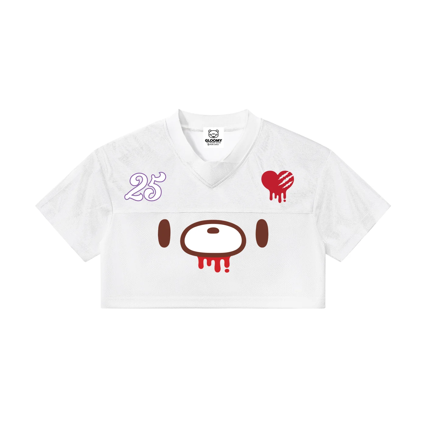 Gloomy Bear 25 Women’s Cropped Paneled V-Neck Jersey - Image 3